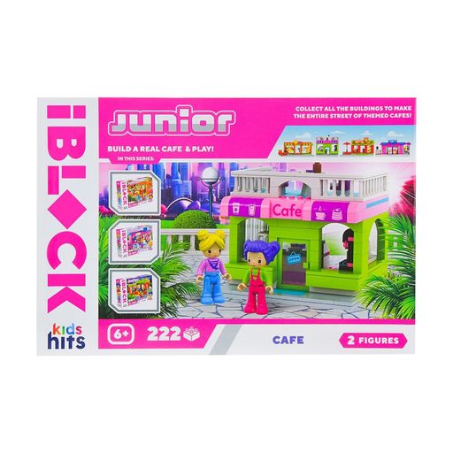Игрушка-конструктор iBlock Junior Кафе, в коробке, от 6 лет, 32*21.5*5 см, 222 детали, 2 фигурки (KH08/003/4)