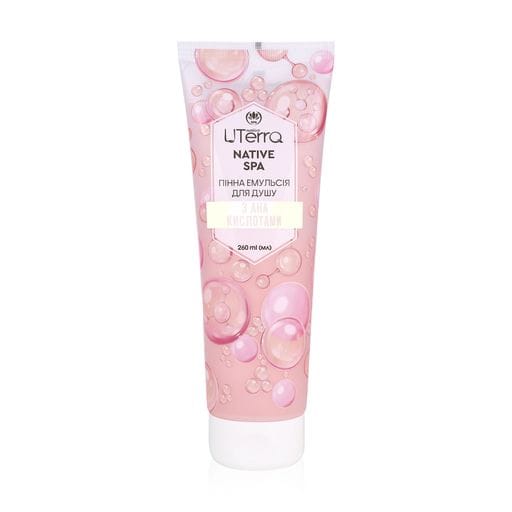 Пенная эмульсия для душа UTerra Native Spa с АНА кислотами, 260 мл