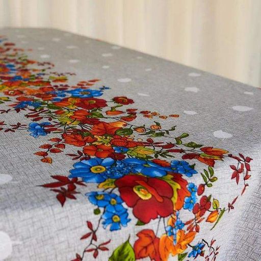 Скатерть для кухни на стол тканевая из льна прованс Цветы 150х110 см (Е05013В-3) (963309)