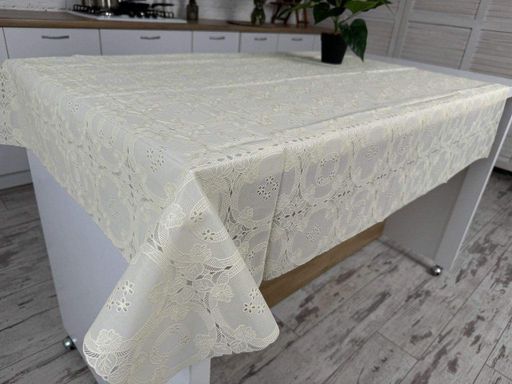Скатерть виниловая с ажурным рисунком 110x140 см 1506-k-1 візерунок №3 Кремовый (965232)