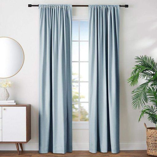 Комплект штор Lux Portiery Бархат-велюр Пастельно-голубой 200×240 см - 2 шт (В1333) (966810)