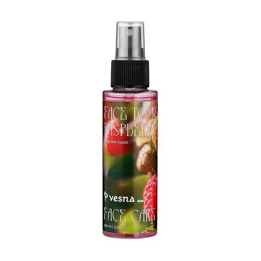 Тоник для лица Vesna Face Care Raspberry Face Tonic против пигментации, для всех типов кожи, с малиной и ниацинамидом, 100 мл