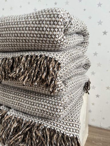Плед шерстяной ZEINTEX Wool бежевого цвета 200х230 см. (966989)