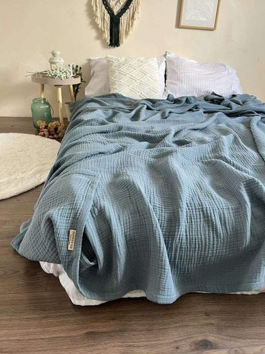 Покрывало ZEINTEX Heaven муслиновое хлопковое ментолового цвета 240х280 см. (967074)