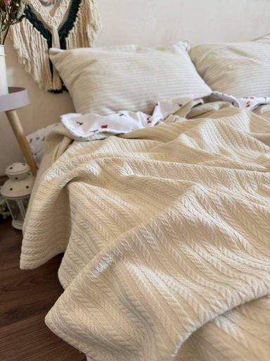 Покривало ZEINTEX Косичка бавовняне колір світлобежевий 230х260 см (967247)