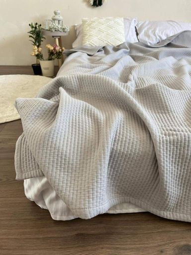 Покрывало ZEINTEX OSLO хлопковое стеганое серого цвета 220х240 см. (967257)