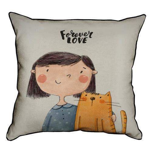 Подушка з мішковини Forever love 45x45 см (45PHB_18L007_SE) (967853)