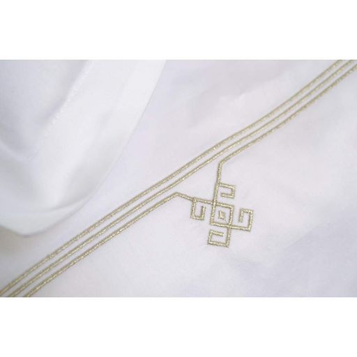 Пододеяльник с наволочками Penelope Etnica gold белый с золотистыми полосками 220x240+50x70 (2) (968411)