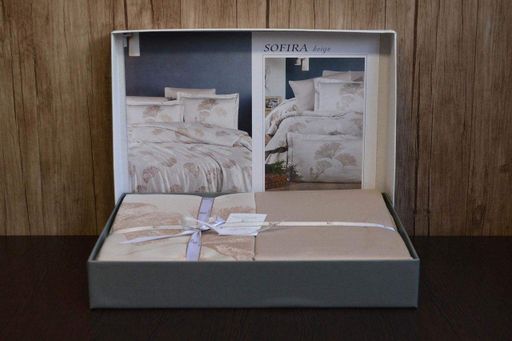 Постільна білизна First Choice сатин Sofira Beige євро (970167 ...