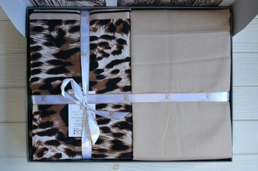 Постельное белье First Choice сатин Leopard Brown евро (970250)