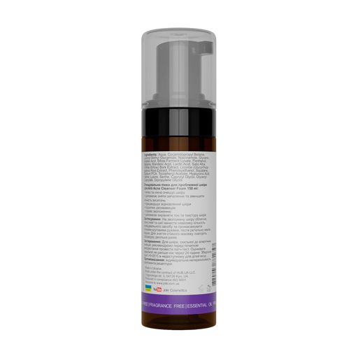 Очищувальна пінка для вмивання Jole Anti Acne Cleanser Foam з азелаїновою кислотою, ніацинамідом та пробіотиками, 150 мл