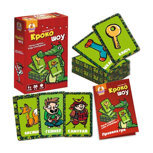 Настольная развлекательная игра Vladi Toys Крокошоу, от 6 лет, 50 карт, 11.5*4*18.5 см (VT8077-02)