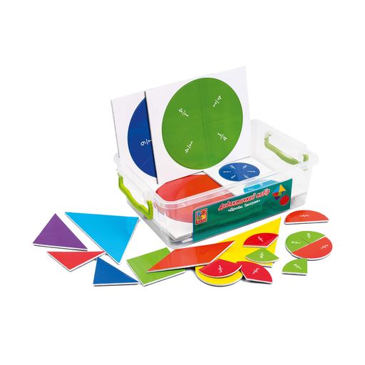 Дидактический набор Vladi Toys Дроби. Танграм, 37.5*25.5*12.5 см, от 5 лет, 70 магнитов (VT5555-03)