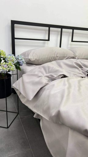 Комплект постельного белья Satin Premium евро 200х220 наволочки 50х70 серебро (972798)