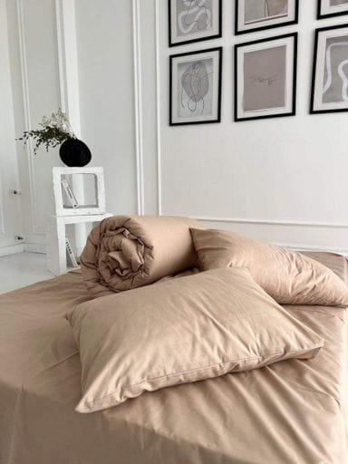 Простирадло євро 220х240 Бязь Gold Luxe капучино (972809)