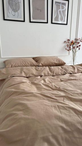 Наволочка 80х80 Бязь Gold Luxe на блискавці капучино (974545)