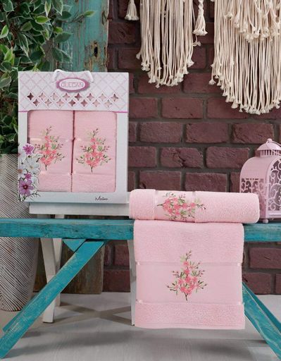 Набір рушників Gulcan Cotton Malina персик 50x90+70x140 (975103)