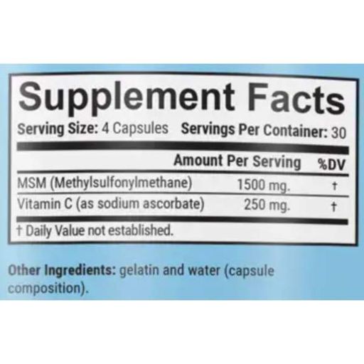 Хондропротектор (для спорту) GARO Nutrition MSM + Vitamin C 120 Caps (975153)