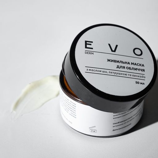 Живильна маска для обличчя EVO derm з олією ши, петрушкою та авокадо, 50 мл