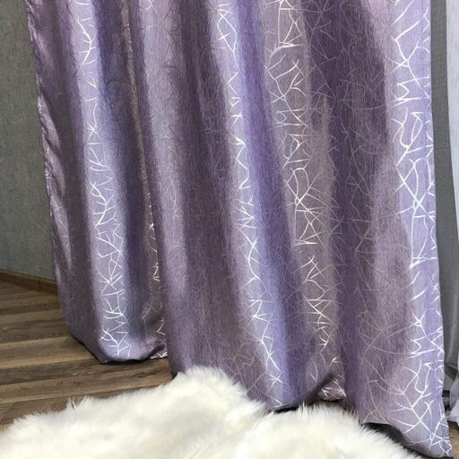 Набор шторы для спальни мраморные жаккард Фиолетовый 200x270 см (Е1011010B-3) (977010)