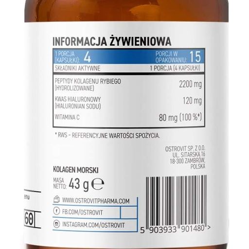 Хондропротектор (для спорта) OstroVit Pharma Kolagen morski 60 Caps (978156)