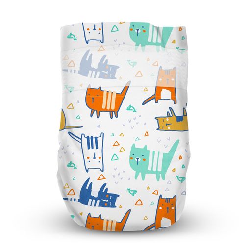 Подгузники Offspring Meow The Cat, размер NB (до 4 кг), 56 шт
