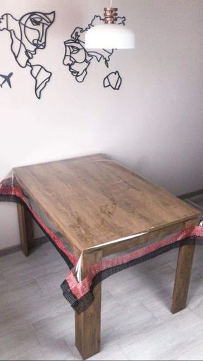 Силиконовая скатерть с Красно-черной стразовой лентой  290х160 см (981155)