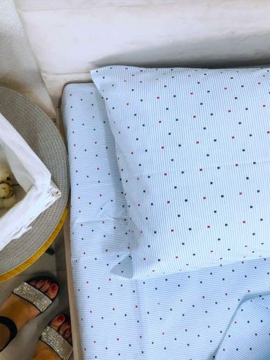 Комплект детской постели Ecotton 110х140 см из 100% хлопка голубой в кроватку (982393)