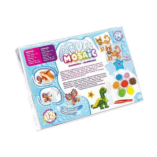 Аквамозаїка Danko Toys Aqua Mosaic Креативна творчість, малий набір, 25*25*4 см, від 5 років (AM-01-03)