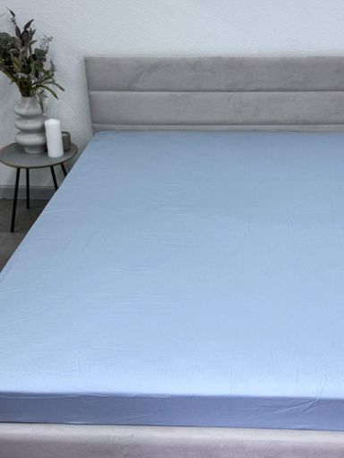 Простынь на резинке Ecotton 120х200 см из сатина (арт. 14-4206 Pearl Blue) светло-голубой (986198)