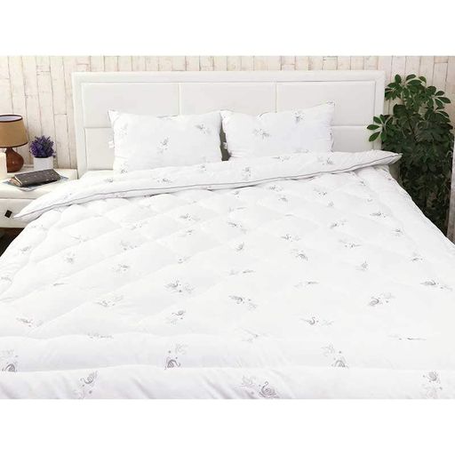 Набір ковдра з подушкою Руно Silver Swan тепла біла полуторна 140x205+50x70 см 420 гр/м2 (21730) (986228)