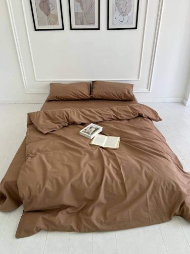 Наволочка 60х60 Бязь Gold Luxe на молнии кофе с молоком (987366)