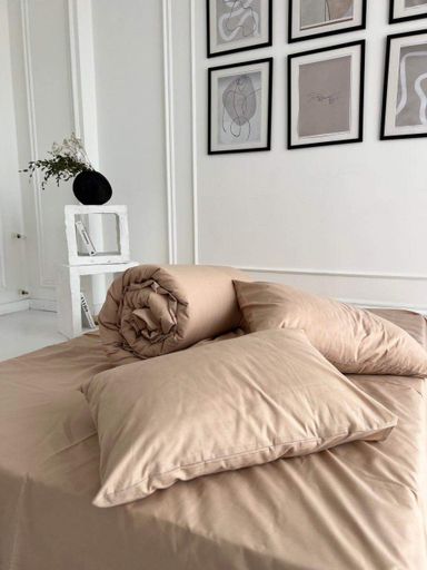 Наволочка 60х60 Бязь Gold Luxe на блискавці капучино (987367)