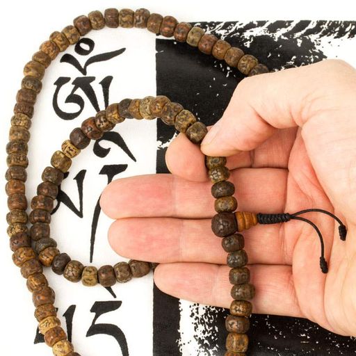 Чотки з насіння Рудракші HandiCraft 108 намистин Антік 9-9.8 мм (27597) (987870)