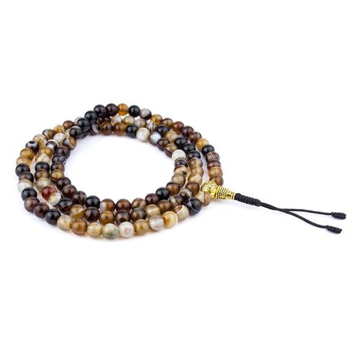 Чітки з сардонікса HandiCraft 108 намистин 6.5 мм мідь (27198) (987919)
