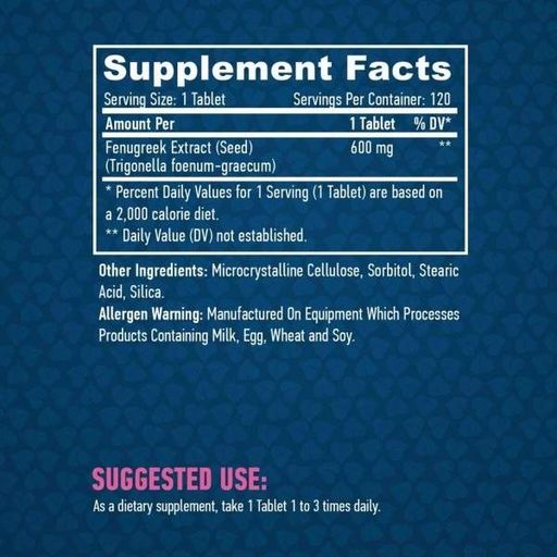 Пажитник Haya Labs Fenugreek 600 mg 120 Tabs (989305)