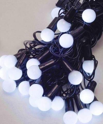 Новорічна гірлянда Кульки 18 мм 40 LED 7м перехідник теплий білий Brille 1318-07 (989558)