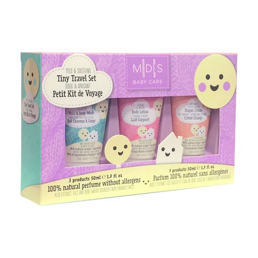 Дитячий набір Mades Cosmetics Baby Care Tiny Travel Set (гель-шампунь для купання, 50 мл + лосьйон для тіла, 50 мл + крем під підгузок, 50 мл)