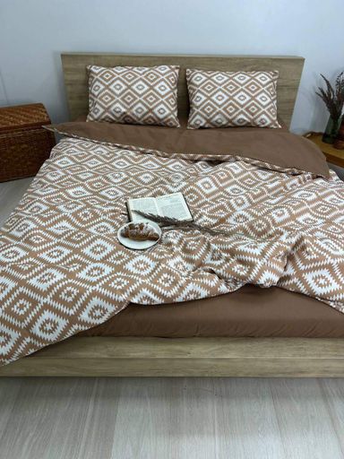 Комплект постельного белья полуторный 150х210 Бязь Gold Luxe форсети бежевый наволочки 50х70 (990907)