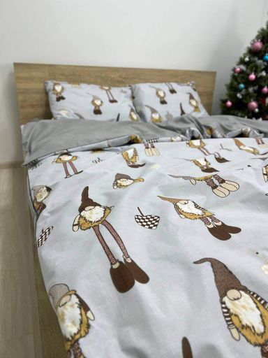 Пододеяльник полуторный 150*210 Бязь Gold Luxe без застежки двусторонний Скандинавский гном (991002)