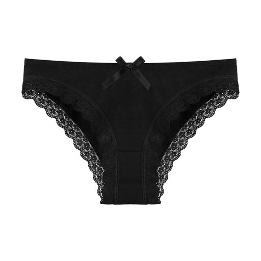 Трусы женские Donella 1971S с кружевом, черные, 5 шт